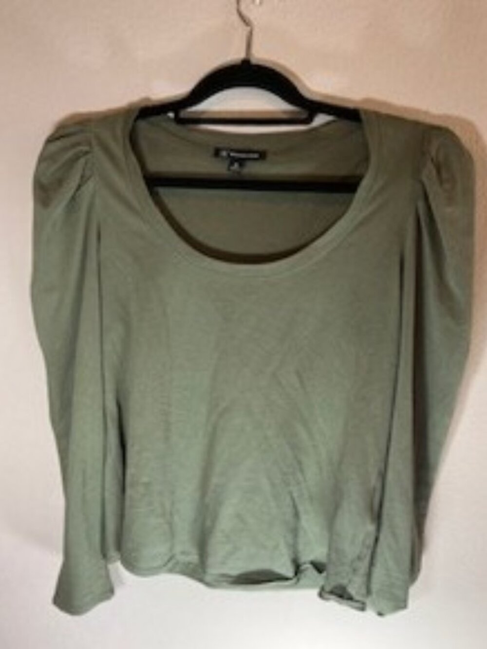 Inc Women's Long Sleeve Blouse, Size M, Forest Green